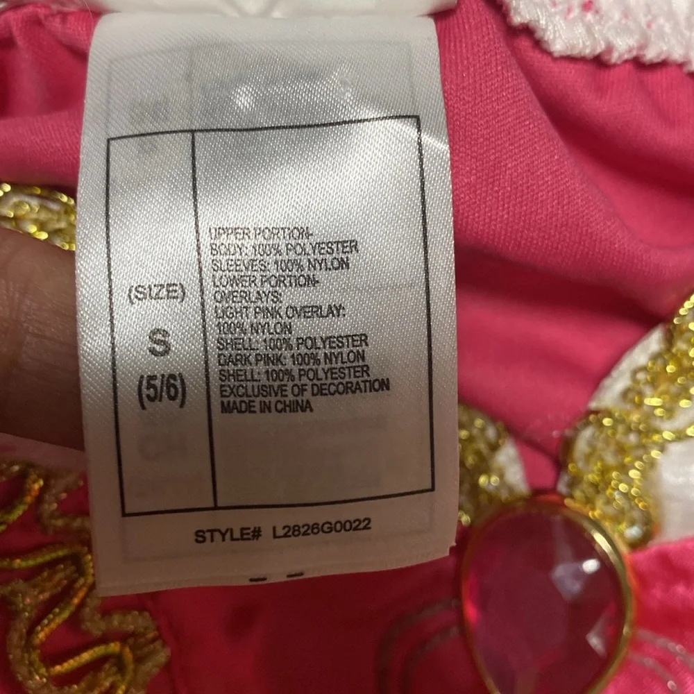 Disney Princess Aurora Sleeping Beauty Costume Dress Up Gown Pink Size Small 5/6